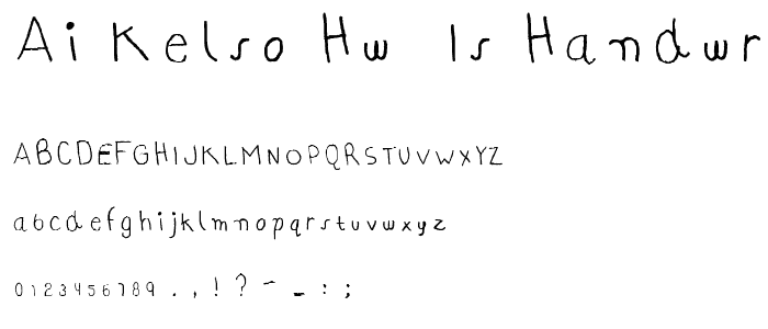 AI kelso HW  is handwriting font